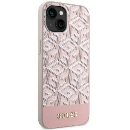 Guess GUHMP14MHGCFSEP iPhone 14 Plus 6,7" rosa/rosa Hartschale GCube Stripes MagSafe