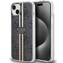 Oryginalne Etui GUESS Hardcase GUHCP15MH4PSEGK do iPhone 15 Plus (4G Gold  Stripe / czarny)