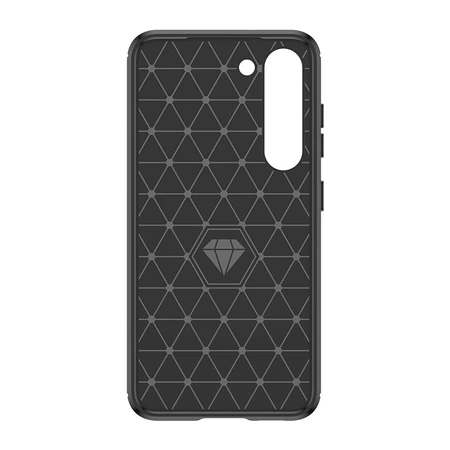 Carbon Case Hülle für Samsung Galaxy S23+ flexibles Silikon Carbon Cover schwarz