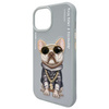 Nimmy etui iPhone 15 6.1" szary/gray      Glasses Cool Dog