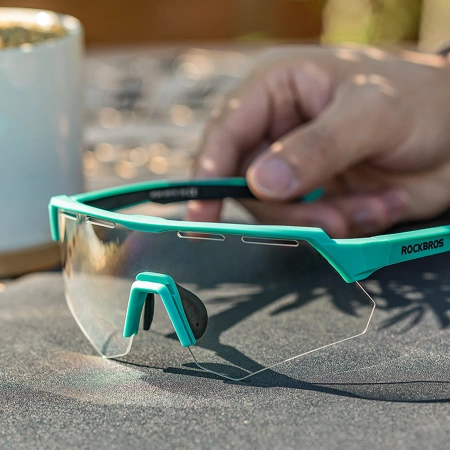Okulary rowerowe Rockbros polaryzacyjne z ochroną UV i wkładką korekcyjną - szare