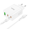 HOCO ładowarka sieciowa 2 x Typ C + USB A + kabel Typ C do Lightning QC PD 35W N33 biała