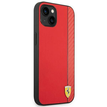 Original Handyhülle IPHONE 14 PLUS Ferrari Hardcase Carbon (FEHCP14MAXRE) rot