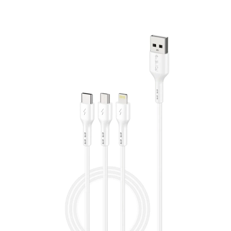 FONENG kabel X36 3w1 3A 1.2M Biały