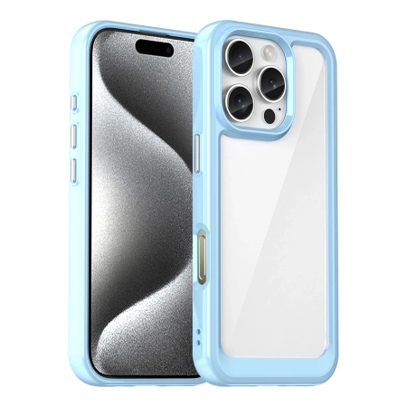 Etui Outer Space Case z żelową ramką do iPhone 16 Pro Max - niebieskie
