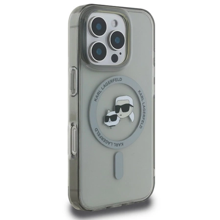 Karl Lagerfeld IML Metal Karl&Choupette Head MagSafe Case for iPhone 16 Pro Max - Black