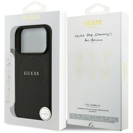 Guess Grained Ring MagSafe case for iPhone 17 Pro - black