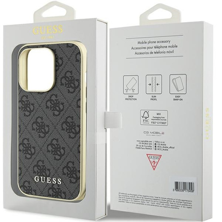 Etui Guess 4G Charms Collection do iPhone 15 Pro - szare