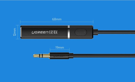 Ugreen transmiter Bluetooth 4.2 bezprzewodowy adapter audio 3,5 mm mini jack czarny (40761 CM107)