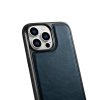 iCarer Leather Oil Wax etui pokryte naturalną skórą do iPhone 14 Pro niebieski (WMI14220718-BU)