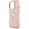 Guess IML Metal Glitter 4G Circle Triangle MagSafe Case für iPhone 16 Pro Max - Rosa