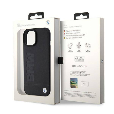 Etui BMW Signature Logo Imprint MagSafe do iPhone 15 - czarne