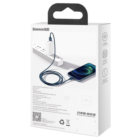 Baseus Superior kabel USB - Lightning 2,4A 1 m Niebieski (CALYS-A03)