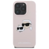Etui Karl Lagerfeld Silicone nauble Heads Print MagSafe na iPhone 16 Pro Max - różowe