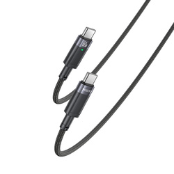 Yesido Kabel CA160 pleciony - Typ C na Typ C - PD 60W 1,2 metra czarny