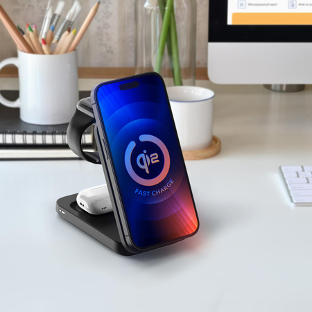 Accessories - 3mk MagRocket 3-in-1 Wireless Charger 15W Qi2 MPP Black