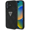 Etui IPHONE 16 Guess Hot Stamp 4G Pattern Triangle Metal Logo czarne