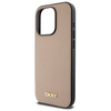 Etui DKNY Grained Metal Logo MagSafe na iPhone 15 Pro - beżowe
