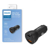 ŁADOWARKA SAMOCHODOWA CZARNA PHILIPS TYP-C USB USB-A 3100mA USB DUAL 36W QUICK CHARGE Phil-DLP2521/00