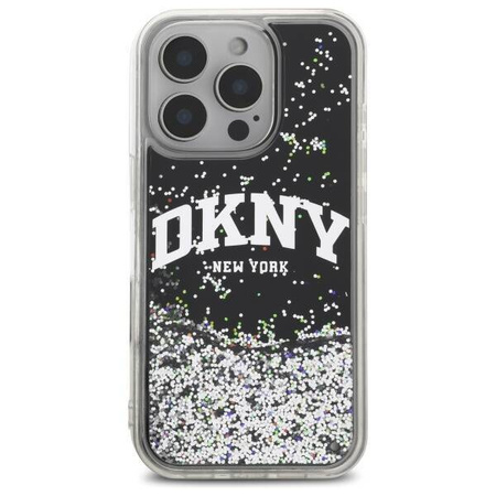 Schutzhülle IPHONE 16 PRO MAX DKNY Hardcase Liquid Glitter Arch Logo (DKHCP16XLBNAEK) schwarz