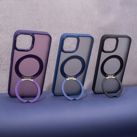 Nakładka Mag Ring Rotating do iPhone 12 / 12 Pro 6,1" granatowa