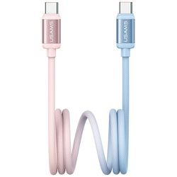 Kabel USAMS Bicolor Series SJ756 PD 60W  USB-C/USB-C 1.2m niebiesko różowy