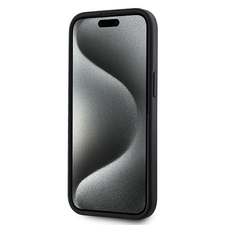 DKNY DKHMP15SPCPVSLK iPhone 15 / 14 / 13 6.1" czarny/black hardcase Leather Checkered Mono Pattern MagSafe