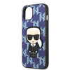 Original Handyhülle IPHONE 13 Karl Lagerfeld Hardcase Monogram Ikonik Patch blau
