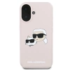 Etui Karl Lagerfeld Silicone nauble Heads Print MagSafe na iPhone 16 Plus - różowe