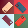Card Armor Case etui pokrowiec do iPhone 12 Pro portfel na kartę silikonowe pancerne etui Air Bag fioletowy