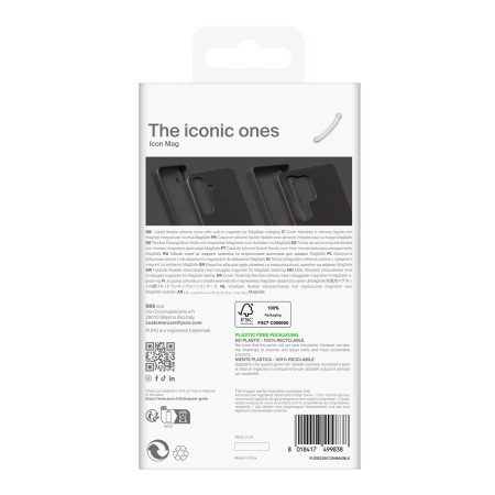 Etui silikonowe Puro Icon Mag z MagSafe do Samsung Galaxy S25 - czarne