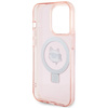 Karl Lagerfeld KLHMP15LHMRSCHP iPhone 15 Pro 6,1&quot; rosa/rosa Hardcase Ringständer Choupette Head MagSafe