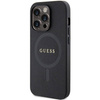 Original Handyhülle IPHONE 14 PRO MAX Guess Hardcase Saffiano MagSafe (GUHMP14XPSAHMCK) schwarz