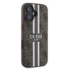 GUESS futerał do IPHONE 16 kompatybilny z MagSafe GUHMP16SP4RPSW (4G Pronted Stripes) brązowy