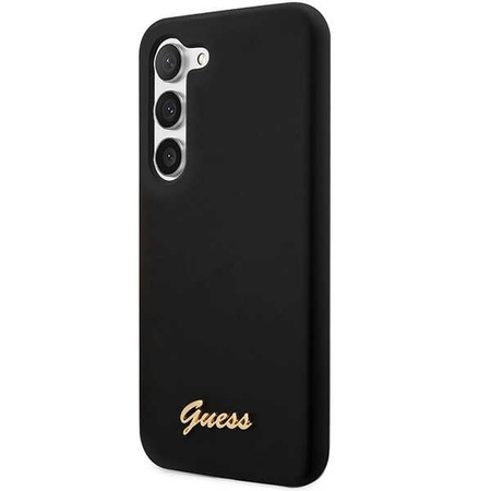 Guess Silicone Script Metal Logo - Etui Samsung Galaxy S23+ (czarny)