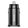 Szybka ładowarka samochodowa 2xUSB Baseus  Square metal A+A 30W  Dual QC 3.0  Quick inteligentna Car Charger czarna CCALL-DS01
