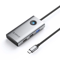Stacja dokująca USB-C 5w1 / output: 1x USB-A 3.0 + 2x USB-A 2.0 + 1x HDMI - szara
