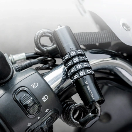 Wozinsky WBN-01R bicycle lock for a bicycle helmet, waterproof, 4-digit combination - black