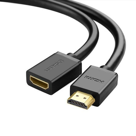 Ugreen kabel przewód adapter przejściówka przedłużacz HDMI (żeński) - HDMI (męski) 4K 10,2 Gbps 340 Mhz audio ethernet 0,5 m czarny (HD107 10140)