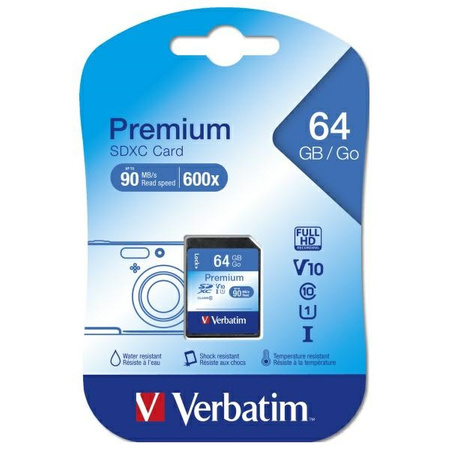 Verbatim Karta Premium U1 SDXC 64GB V10   czarny/black 44024