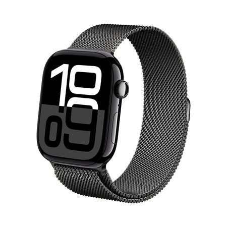 Crong Milano Steel - Pasek ze stali nierdzewnej do Apple Watch 38/40/41/42 mm (grafitowy)