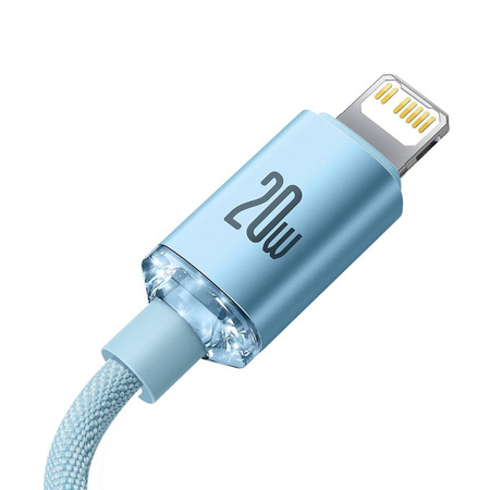 Baseus Crystal Shine Series USB Typ C Kabel - Lightning Ladeleistung 20 W 1,2 m blau (CAJY001303)