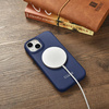 iCarer CE Premium Leather Folio Case skórzane etui iPhone 14 Plus z klapką magnetyczne MagSafe niebieski (WMI14220715-BU)
