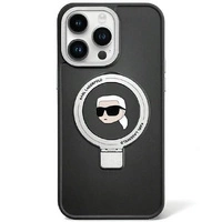Karl Lagerfeld KLHMP15SHMRSKHK iPhone 15 6,1" schwarz/schwarz Hardcase Ring Stand Karl Head MagSafe