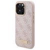 Original Case IPHONE 16 PRO Guess Hardcase 4G Logo Plate MagSafe (GUHMP16LU4GPRP) pink