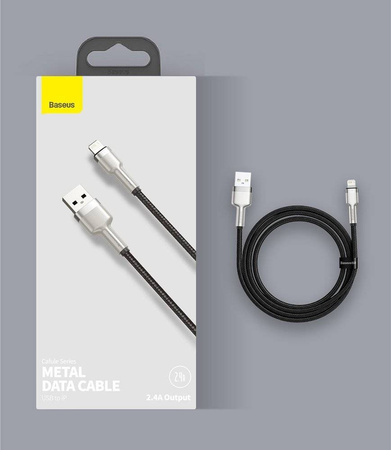 Baseus Cafule Series Metal Data Cable USB to IP 2.4A 0.25m Black