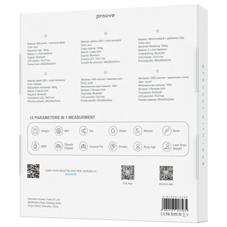 Proove Waga Smart Scale Balance Lite     Bluetooth niebieski/blue