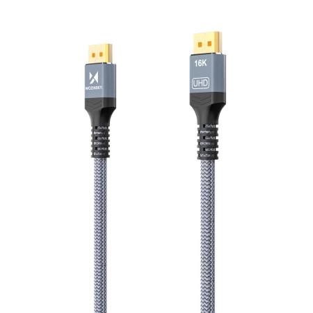 Kabel Wozinsky WPS-16AYL2S DisplayPort 2.1 Certyfikowany VESA 80 Gb/s 16K@60Hz 8K@120Hz 4K@240Hz HDR HDCP DSC 2m - czarny