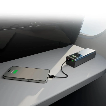 Powerbank SBS 20000mAh PD 100W z wyświetlaczem LCD - szary