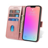 Magnet Case elegant bookcase type case with kickstand for iPhone 13 Pro pink